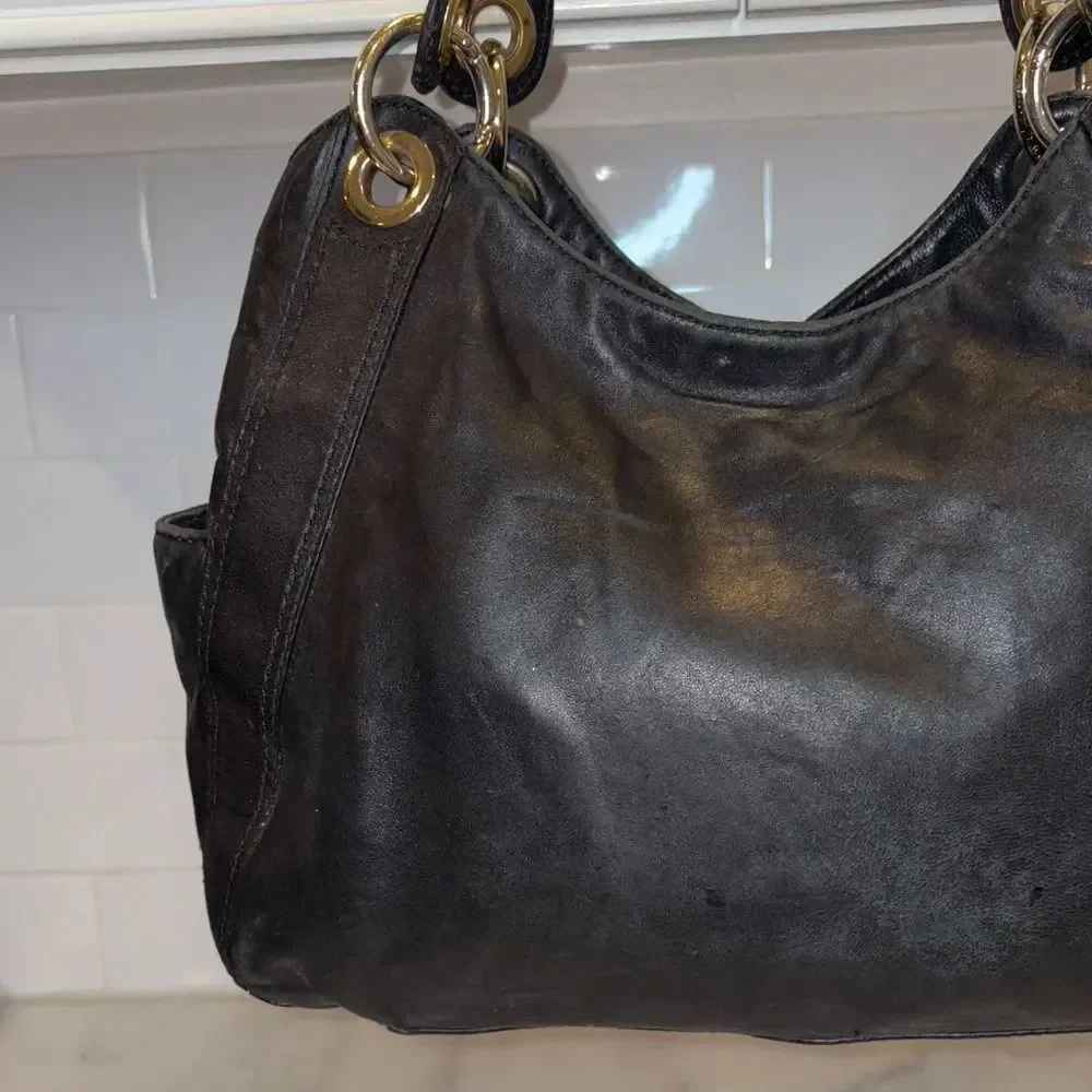 Michael Kors Bag Purse Handbag Leather Ludlow Drawstring Hobo Shoulder Bag
